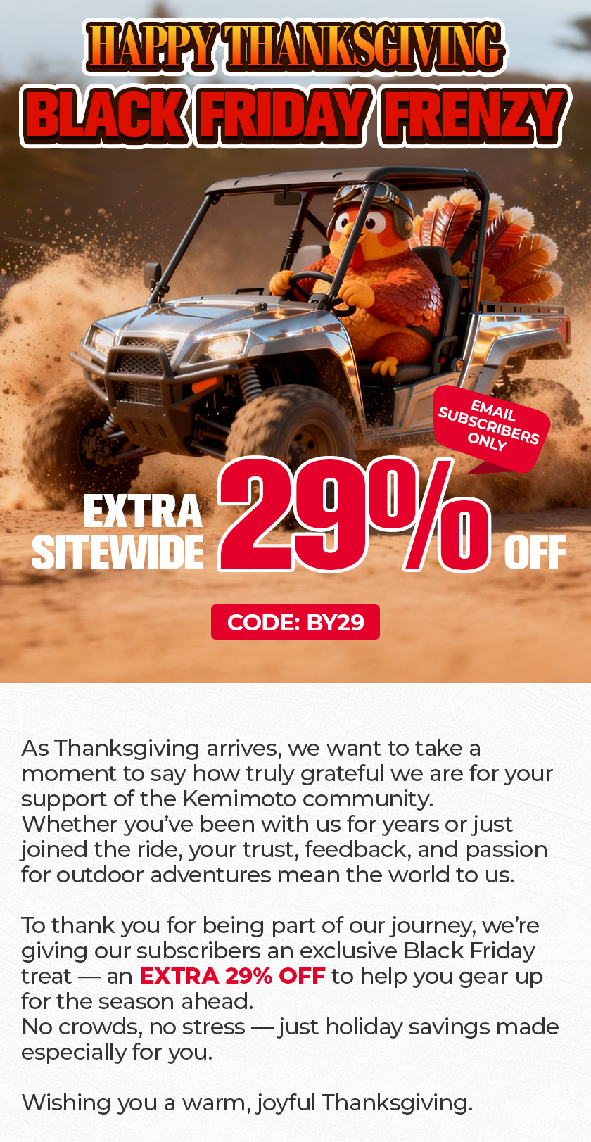Black Friday: Extra 29% Off SiteWide!